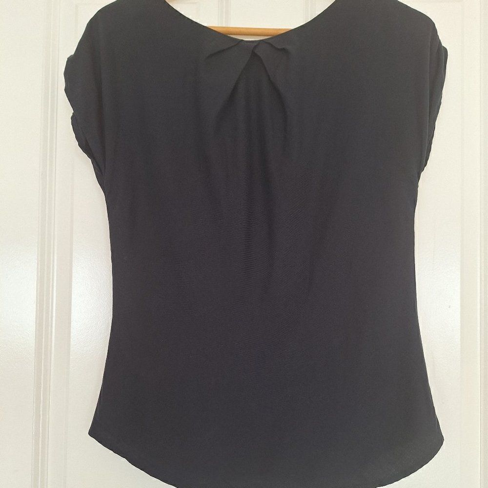 Patagonia Womens Black Organic Cotton Sleeveless Zipper Back Blouse Shirt Size 8
